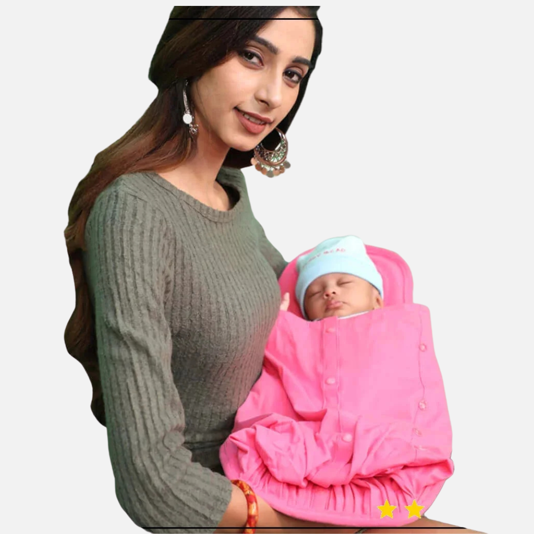 2-in-1 Infant Carrier | Feeding Pillow Button Nest